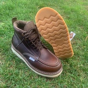 Mens Leather Work construction Boots brown 713